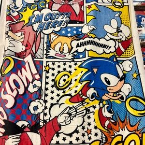 Sonic the Hedgehog  blanket with Tim, New
